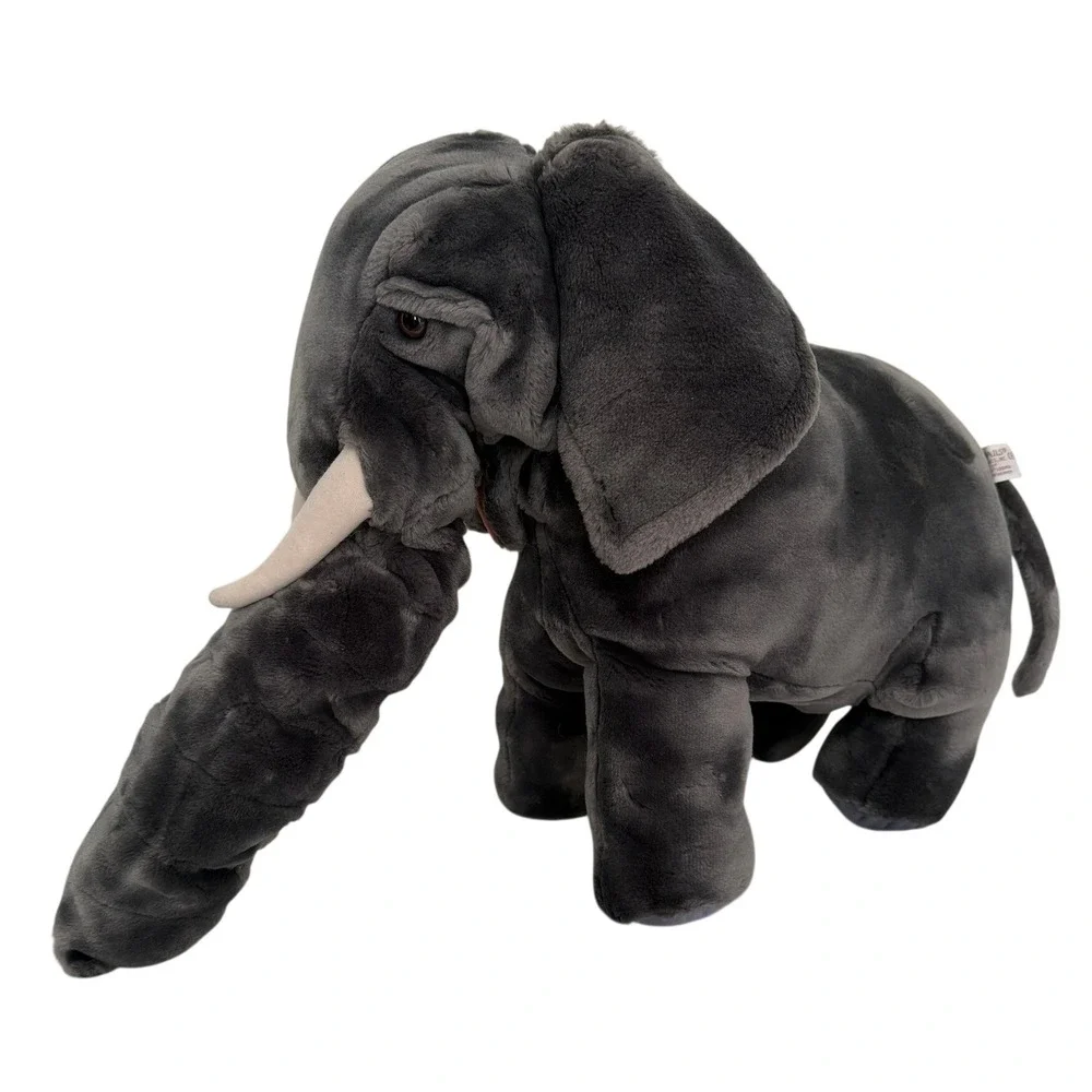 Folkmanis Plush Elephant Stuffed Animal Soft Toy Charcoal Grey Safari HandPuppet